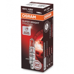 OSRAM лампочка H1 12V 100W PK22s Super Bright Premium (повышенной мощности)
